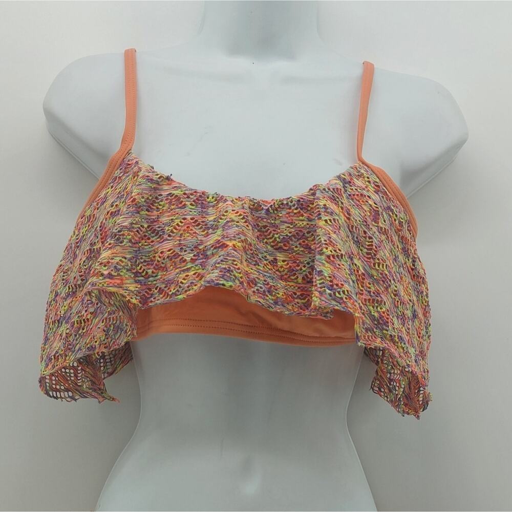 Reef Women's Bikini Top Orange Multicolored Pool Beach Summer Vacation Sz large